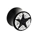 5/8" Austrian Crystal Black Star Saddle Plug