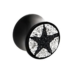 5/8" Austrian Crystal Black Star Saddle Plug