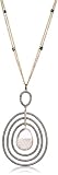 Moritz Glik "Kaleidescope" 18K Gold and Oxidized Silver Floating Diamond Double Chain Pendant Necklace