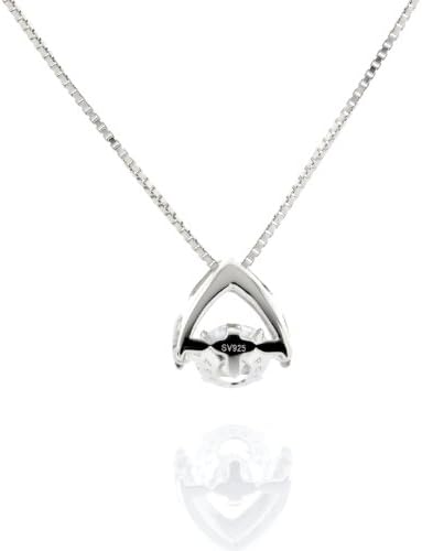 Dancing Diamond 1 Carat 6.5 mm Swarovski Pure Brilliance CZ Pendant on a Solid Sterling Silver Chain