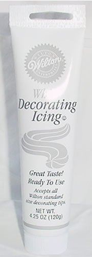White Frosting Cake Decorations - Two (2) Icing Colors - White by Wilton - The PartyWorks