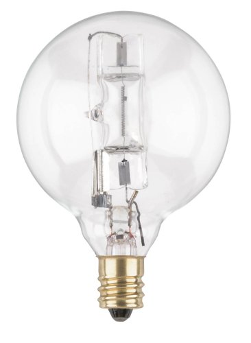 Westinghouse 4032 60-Watt, G 16-1/2 Halogen Ceiling Fan Bulb, Candelabra Base, Clear 2-Pack