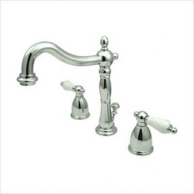 Heritage Widespread Bathroom Faucet with Porcelain Lever Handles Finish: Polished Brass