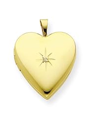 Genuine .925 Gold Plated Sterling Silver & Diamond 20mm Heart Locket. 100% Satisfaction Guaranteed.