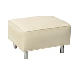 Jennifer Delonge Microsuede Ava Ottoman in Ivory