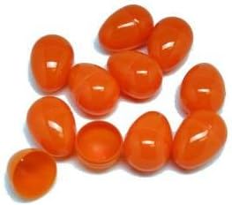 Whaline 100 Plastic Orange Easter Eggs - Easy Snap Together Assembly - Modern Style - Unisex - Age 3+