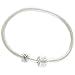 Biagi Silver European Bead Starter Bracelet with Bead Clasp (8 inches)