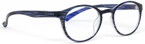 Protective Computer Glasses by Phonetic Eyewear Alpha in Ocean Stripe by Phonetic Eyewear