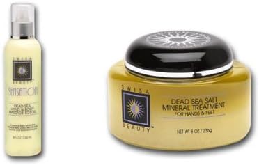 Swisa Dead Sea Mineral Skin Care Sensation Lotion in Exotic and Salt Treatment+ A-viva 4 Way Nail Buffer+eco Nail File