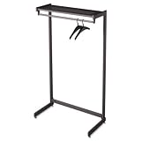 Single-Sided One-Shelf Steel Garment Rack, 48w x 18-1/2d x 61-1/2h, Black (QRT20214)