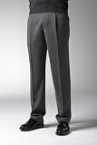 Stretch Wrinkle Resistant Merino Wool Men's Dress Pants, Single Pleat Trouser