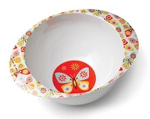 Kid's Deep Dish Bowl. Flutterby Collection. Sugarbooger BPA free melamine dinnerware. ORE Originals.