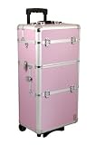 PINK NAILTECH BEAUTY TROLLEY ALUMINIUM CASE / BOX