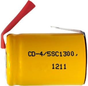 6 Pcs 4/5 Sub-C 1300 Mah Nicd Rechargeable Battery With Tabs (Ideal For 72V Packs)