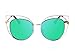 SojoS Womens Stylish Flash Mirror Lenses Metal Frame Round Cat Eye Sunglasses SJ1031 With Gold Frame/Green Lens