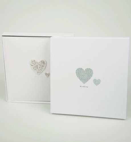 Large White Beaded Hearts Wedding Photo Album