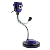 GTMax Flexible 8 Megapixel USB Webcam with Microphone - Purple