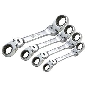 SK Hand Tool 89430 4 Piece Stubby Flexible Double Box Locking Flex G-Pro Metric Wrench Set by SK Hand Tool