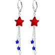 Handcrafted Sterling Silver Patriotic Star Earrings