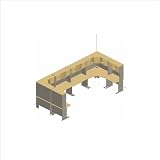 Bush Furniture Series A Hansen Cherry U-Shaped Corner Cubicle