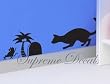 Made in US - Free Custom Color - Free Squeegee -Cat and Mouse - removable vinyl art wall decals for home decor