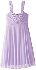 Girls Chiffon/Jersey/Polyester Sequined Jeweled  Dress With a Sash 