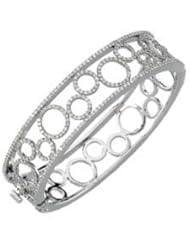 Jewelplus 14k White Gold 6 7/8 ct tw Diamond Bangle Bracelet