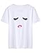 ROMWE Women's Tee Short Sleeve Loose Printing White Funny T Shirts T-Shirt