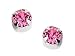 Silver Pink Crystal Andralok Earrings - 3mm