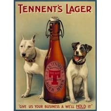 Tennent's Lager - Two Dogs - Mini Metal Wall Sign