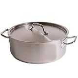 IMAGE OF 30 Qt Brazier with Cover - Induction Ready - Stainless Steel - 19-69/100