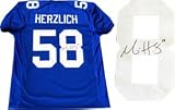 Mark Herzlich Autographed New York Giants Blue Jersey