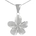Sterling Silver Satin Finish Flower Necklace