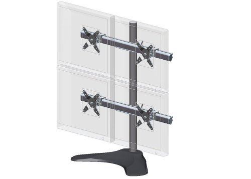 Ergotech Quad 2 Over 2 LCD Monitor Desk Stand (100-D28-B22) On Sale