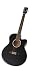 Crescent 41" Black YMG Acoustic Cutaway Guitar with FREE Guitar Stand