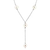 Karat Platinum Freshwater Cultured Pearl Drop Necklace