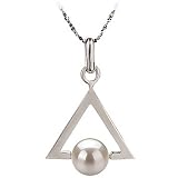 Pyramid White 6-7mm AA Freshwater Sterling Silver Pearl Pendant