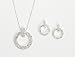 Rhinestone Circle Necklace and Earrings Costume Jewelry Set