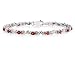 10k White Gold Diamond and Garnet Bracelet