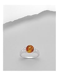 Baltic Amber Ring In 92.5 Sterling Silver
