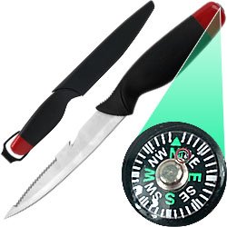 Boat Compasses - Gone FishingTM Floating Multipurpose Knife - 10.375 Inches Not Only Will It Stay Afloat in Water, but Its Blade Is Great for Line Cutting, Scaling and Filleting! In Addition There's a Compass Conveniently Located in the Handle