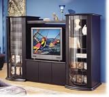 Entertainment Center Lancaster Collection for Direct View TV - Black and Natural Ash