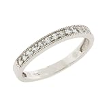 10k White Gold Aquamarine Single Band Ring