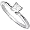 Women's 14k White-gold (1/2 CT) 4.5mm Princess-cut Moissanite Solitaire Engagement Ring size 6