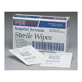 PDI HYGEA STERILE SALINE WIPES, 1 Case of 24 wipes/box, 24 boxes/case