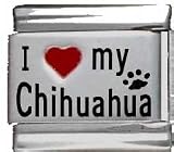 Clearly Charming I Heart My Chihuahua Red Heart Laser Italian Charm