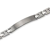 Chisel Brushed and Polished Titanium Bracelet - 8.5 Inches