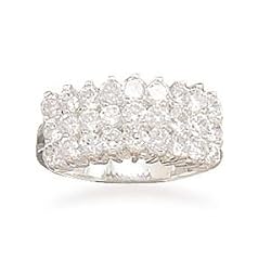 ThreeRowRaisedCzRing.Size6-10-RingSize9