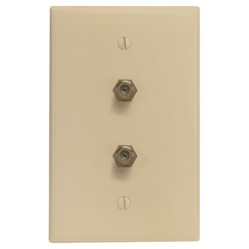 Leviton 40982-I Standard Video Wall Jack, F X F, Ivory On Sale