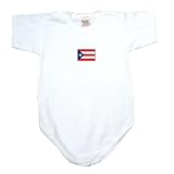 BABY BODYSUIT WHITE FLAG  PUERTO RICO  9 - 12 Months